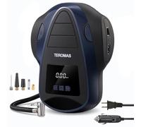 TEROMAS Tire Inflator Air Compressor, Portable DC/AC Air Pump for Car Tires 12V DC and Other Inflatables at Home 110V AC, Digital Electric Tire Pump with Pressure Gauge Blue
