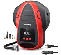 TEROMAS Tire Inflator Air Compressor, Portable DC/AC Air Pump for Car Tires 12V DC and Other Inflatables at Home 110V AC, Digital Electric Tire Pump with Pressure Gauge