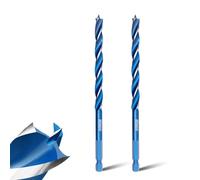 Teronbeta Wood Drill Bit 8mm x 155mm x 2pcs Professional 1/4 Inch Hex Shank Brad Point Auger Drill Bits for Wood