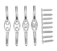 Teror Rope Cleat Hook,2 Pcs Flagpole Cleat Hook Stainless Steel Rope Fixing Cleat Hook for Flagpole Small Boats