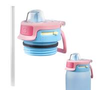 TERPINK 1 Pack Replacement Lid for Ello Pop & Fill Stainless Steel Water Bottle 22oz 32oz 40oz, Leak Proof Locking Spill Proof Lid BPA-Free Bottle Top Cap Accessories (Pink-Blue)