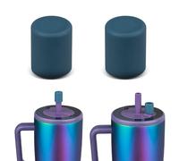 TERPINK 2 Pack Magnetic Straw Caps Compatible with BrüMate All Era and Resa Tumblers, Silicone Straw Caps Toppers Compatible with Brumate Accessories, Straw Covers Protectors BPA Free (Dark Blue)