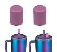 TERPINK 2 Pack Magnetic Straw Caps Compatible with BrüMate All Era and Resa Tumblers, Silicone Straw Caps Toppers Compatible with Brumate Accessories, Straw Covers Protectors BPA Free (Purple)