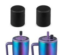TERPINK 2 Pack Magnetic Straw Caps Compatible with BrüMate All Era and Resa Tumblers, Silicone Straw Caps Toppers Compatible with Brumate Accessories, Straw Covers Protectors BPA Free (Black)