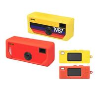 TERPINK 2 Packs Silicone Case Compatible with Kodak CHARMERA Keychain Digital Camera Blind Box, Soft Silicone Protective Sleeve, Mini Camera Sleeve Cover Accessories (Case Only) (Red and Yellow)