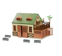 Terra by Battat - 15 Pieces Animal Hospital Playset - Wooden Vet Clinic with Openable Rooftop for Farm & Safari Animals - Pretend Play Toy for Toddlers & 3+ Years