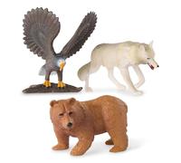TERRA by Battat - 6 Pcs Forest Animal Figurines - Realistic Miniature Toys with Wolf, Fox, Raccoon & More - Plastic Animal Set for Kids 3+ - Educational Gift for Imaginative Play
