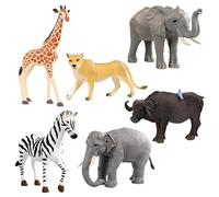 Terra by Battat - 6 Pieces Wild Animal Figurines Set - Realistic Elephant, Lion, Zebra, Giraffe, Water Buffalo Toy Animals for Toddlers and Kids - Collectible Safari Animal Toys for 3+ Years