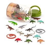 Terra by Battat - 60 Pieces Lizard Animal Tube - Realistic Plastic Reptile & Amphibian Figurines - Frog, Alligator, Snake & More - Educational Toys for Kids & Toddlers, 3+ Years