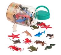 Terra by Battat - 60 Pieces Ocean Animal Figurines - Realistic Mini Sea Animal Toys - Sharks, Dolphins, Penguins, Turtles, Crabs & Starfish for Toddlers & 3+ Years