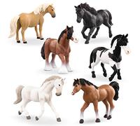 Terra by Battat - Realistic Horse Figurines Set - 6 Detailed 6 Inch Animal Toys with Arabian, Clydesdale and Paint Horse Models - Educational Toddler Toys for Kids Ages 3+ - Party Favors and Gifts