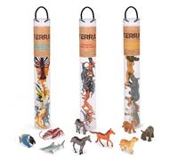 Terra by Battat - Animal Tube Trios Horses Wild Ocean 30 Pieces | Plastic and Fabric Animal Figures for Pretend Play, Sensory Bin Filler and Diorama; Toy for 3+ Years