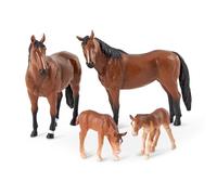 Terra by Battat - Realistic Horse Toys - 4 Pieces Plastic Animal Figurines - Farm Playset for Kids - Educational Animal Family Set - Horse Gift & Party Favors for Boys & Girls 3+ Years