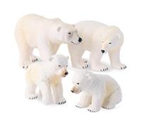 Terra by Battat - Realistic Polar Bear Family - 4 Pieces Arctic Animal Figures for Toddler Play - Educational Toy - Imaginative Fun & STEM Learning - Durable Plastic - Great Gift for 3+ Years