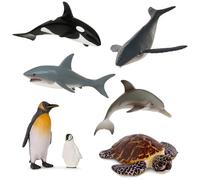 Terra by Battat - Toy Sea Life Animals - Realistic Whale, Dolphin, Penguin & More - Detailed Ocean Creatures for Sensory Bins - Sea Life Animal Set with 15 Pieces for Imaginative Play - 3+ Years