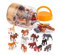 Terra by Battat Wild Animal Figurines Tube, 60 Mini Safari Figures, Animals | 60 realistic mini wild animal figures in a portable tube for pretend play, crafts, dioramas, sensory bins, Animals, 3+ Years