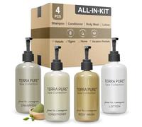 Terra Pure Spa Collection Care Kit 300ml Pumps (1 of each) Shampoo Conditioner Body Wash Hand Body Wash Lo