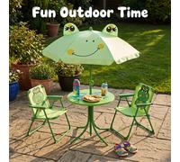 Terrabeta Garden Furniture Kiddy Patio Set Two Chairs with One Table and Umbrella
