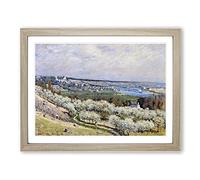 Terrace At Saint Germaine By Alfred Sisley Classic Painting Framed Wall Art Print, Ready to Hang Picture for Living Room Bedroom Home Office Décor, Oak A4 (34 x 25 cm)