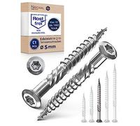 Terrace Screws 5 x 60 Stainless Steel C1 Panhead Screws Torx Screws 5 mm Thick 200 Pieces Wood Screws Torx 60 mm Long Hardened Stainless Steel Screws Wood Corrosion-F
