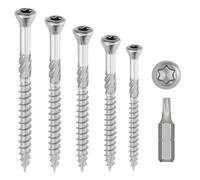 Terrace Screws Stainless Steel A2: 5 x 60 mm, Countersunk Head, Reduced TORX, Diameter 5 x 60 mm, Wood Screws for Patios/Boards/Cladding, Stainless Steel A2 (V2A/304), 2 Bits Included: Pack of 400