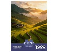 Terraced Fields at Sunrise 1000 Piece Jigsaw Puzzles Impossible Hard Challenge Modern Paisaje for Family Activity Game for The Whole Gifts for Adults And Kids Age 38x26cm/1000pcs