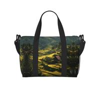 Terraced Fields in Bali Print Gym Bag for Women, Weekender Overnight Bag,Personal Item Bag, Shoulder Bag for Women Men,One Size