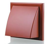 Terracotta 125mm 5 Inch Plastic Cowled Hooded Wind Baffle Wall Grille Air Ventilation Round Spigot + Wind Baffle & Backdraught Shutter Wall Ceiling Duct Extractor Inline Fan Bathroom Cover Cooker Hood