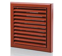 Terracotta 150mm 6 Inch Plastic Louvred Wall Grille Vent Ceiling Extractor Fan Bathroom Wall Fixed Blade inc. Flyscreen -Internal + External Use- in-Line Tumble Dryer Ventilation House Hydroponics