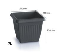 (Terracotta, 24cm) Square Classic Flowerpot With Saucer Planter Plant Pot Grey Terracotta Terra