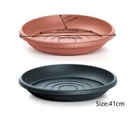 (Terracotta, 41cm ) Round Plastic Water Plant Pot Saucer Trays Terracotta Anthracite 13sizes 9-54cm