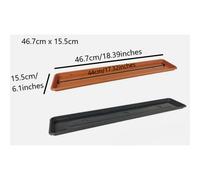 (Terracotta, 46.7cm x 15.5cm) Pot Rectangle Drip Trays Indoor Outdoor Plant Saucer Plastic Tray Saucers