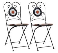 Svvalka Bistro Chairs Foldable 2 pcs Terracotta and White Ceramic
