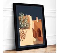 Terracotta Architecture Minimalist Framed Wall Art Print A3 (42×29.7cm) Black, Wall Decor for Living Room, Bedroom, Office & Home, Ready to Hang, Art Gift