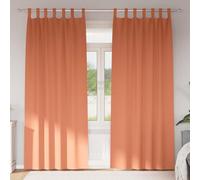 Terracotta Blackout Curtains with Rings 245 x 140 cm 2 Pack Polyester Opaque Insulated with Eyelets and Loops for Living Room Bedroom Children's Room Modern Privacy