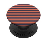 Terracotta Blue Grey Minimalist Horizontal Striped Pattern PopSockets Adhesive PopGrip