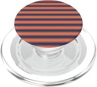 Terracotta Blue Grey Minimalist Horizontal Striped Pattern PopSockets PopGrip for MagSafe