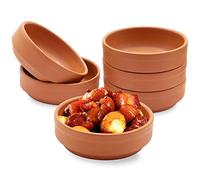 Terracotta Bowl, Iceten Tapas Olive Bowls Set of 6 Brown Glazed Cazuela Casserole Dishes Oven Cooking Dish Dip Bowls for Tapas Dishes Morrocan Dishes Camembert Serving Dishes Cazuela Dishes