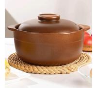 Terracotta Casserole Pot with Lid - 4L Clay Cooking Pot for Open Fire - Ideal Ceramic Dutch Oven for Traditional Recipes, Slow Cooking, and Baking