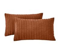 Terracotta Classic Seersucker Pillowcase Pinch Pleat Puckering Envelope Closure Pillow Cover Bedding Set Standard Size 50x75 cm