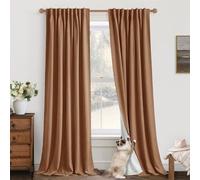 Terracotta Curtains 96 lnches Long for Bedroom,Boho 2 Panels Set Pleated Back Tab Blackout Curtain Drapes 96 Inch Length for Living Room,Aztec Southwest Southwestern Decor,Rust Brick Red