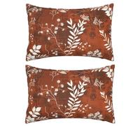 Terracotta Cushion Covers 30cm x 50cm Sofa Pillows Pack of 2 Cushion Covers 12x20 Inches,Breathable Sofa Cushions with Invisible Zipper Decorative Pillows for Living Room Home Decor Leaf Cushions J376