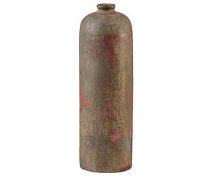 Terracotta Decorative Vase 41 cm Green and Copper UBEDA