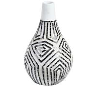Terracotta Decorative Vase 50 cm Black and White OMBILIN