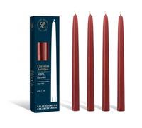 Terracotta Dinner Candles, Set of 4, Table Candles, 100% Stearin, Warm Rust-Red Taper Candles Diameter 21 × 255 mm from Sweden, Drip-Free & Low Soot, RAL & Nordic Swan Certified, Elegant Decoration