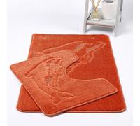 (Terracotta ) Dolphin Bath & Pedestal Mat 2 Piece Bath Mat Set