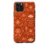 Terracotta Folk Floral Pattern Warm Earth Tone Design Case for iPhone 11 Pro