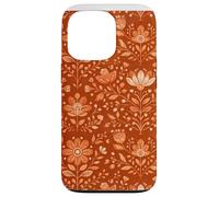 Terracotta Folk Floral Pattern Warm Earth Tone Design Case for iPhone 13 Pro