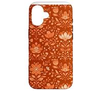 Terracotta Folk Floral Pattern Warm Earth Tone Design Case for iPhone 16