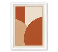 Terracotta Forms Geometric Framed Wall Art Print A3 (42×29.7cm) White, Wall Decor for Living Room, Bedroom, Office & Home, Ready to Hang, Art Gift
